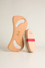 Mar’le %100 Doğal At Kılı Fırçası ve Mar’le Ahşap Selülit Masaj Aleti