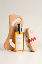 Mar’le Doğal At Kılı Fırçası + Selülit Karşıtı Masaj Yağı 200 ML + Ahşap Masaj Aleti 3’lü Selülit Bakım Seti