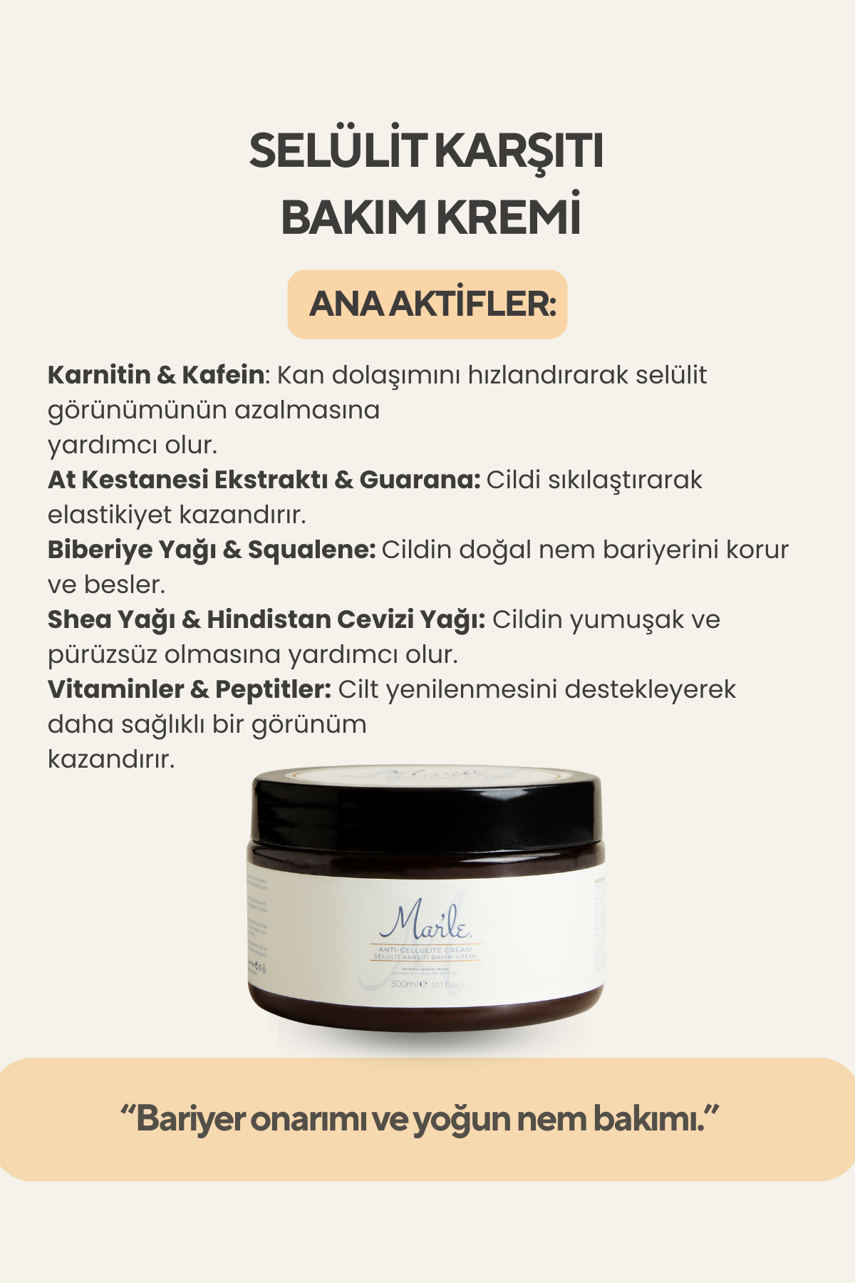 Mar'le Selülit Karşıtı Bakım Kremi 300 ml