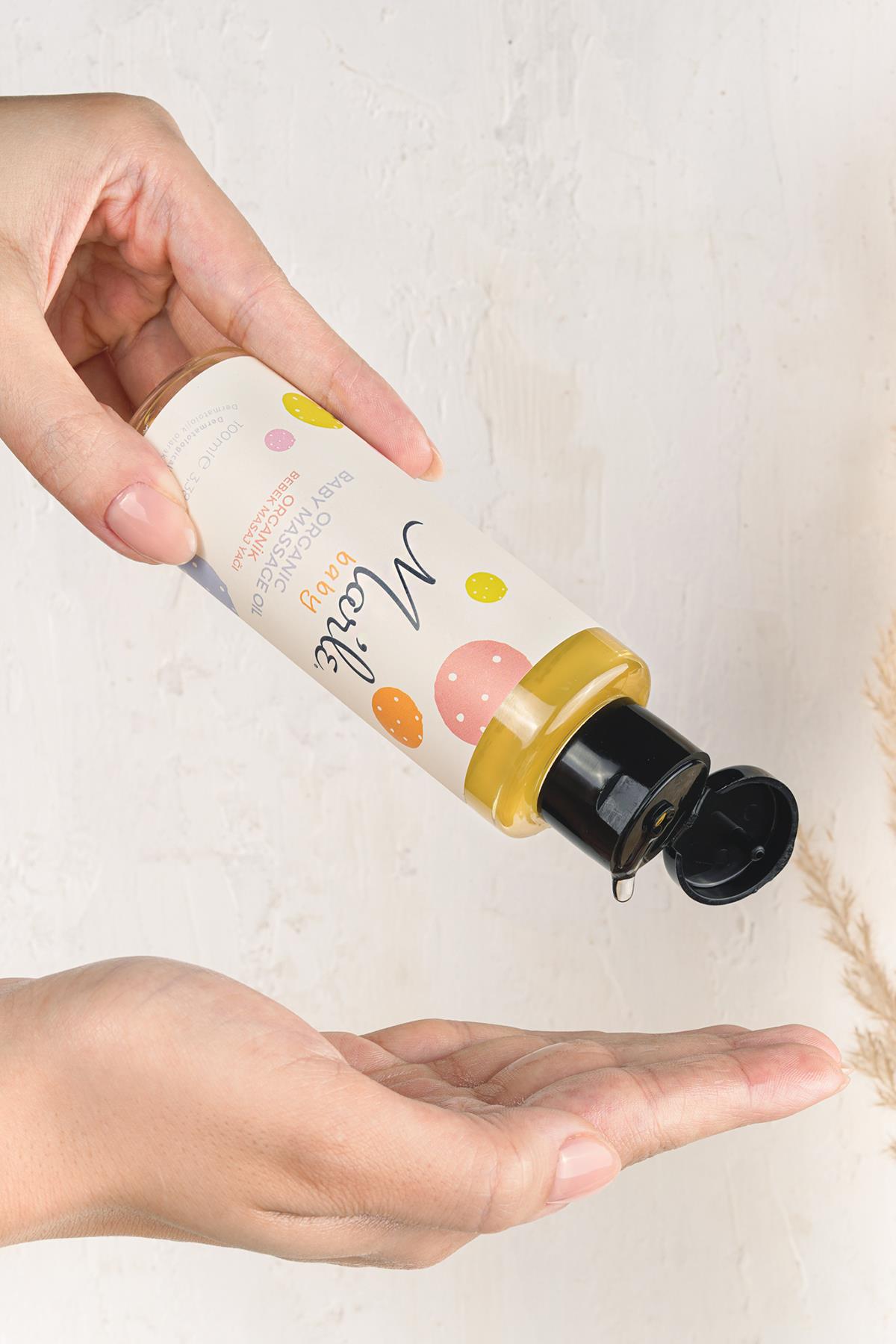 Mar’le %100 Doğal Keçi Kılı Bebek Saç Fırçası & Mar’le Organik Bebek Masaj Yağı Seti